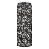 Sketchy Black Skull Naadloze Wallpaper Thermosbeker (Achterkant)