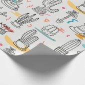 Sketchy Cacti Delight Cadeaupapier (Hoek)