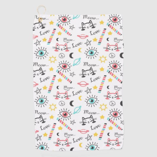 Sketchy Cats Golfhanddoek (Voorkant)