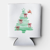 sketchy christmas tree with red bow and santa hat blikjeskoeler (Voorkant)