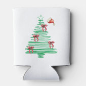 sketchy christmas tree with red bow and santa hat blikjeskoeler (Achterkant)