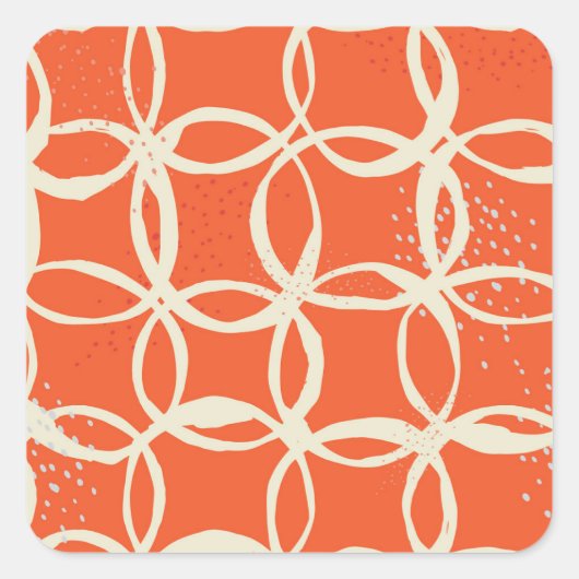 Sketchy Circles Trendy naadloos design Vierkante Sticker (Voorkant)