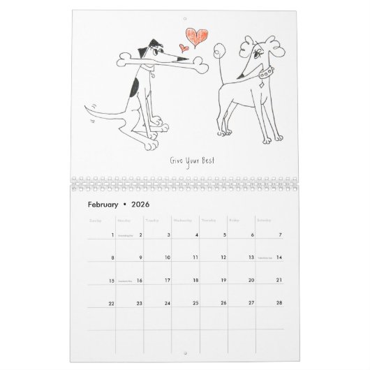 Sketchy Dog Adventures Muurkalender 2025 Kalender (Feb 2026)
