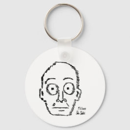 sketchy drawn cartoon face ( Erica Crooks ) Sleutelhanger