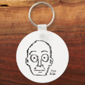 sketchy drawn cartoon face ( Erica Crooks ) Sleutelhanger (Voorkant)
