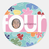 Sketchy flower nummer sticker (Voorkant)