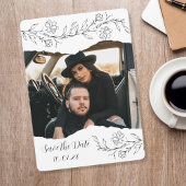 Sketchy Flowers en Geript Papier Opslagdatum Kaart