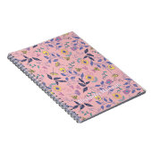 Sketchy Flowers Hearts Vogels Roze Notitieboek (Rechterzijde)
