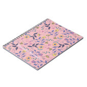 Sketchy Flowers Hearts Vogels Roze Notitieboek (Linkerzijde)