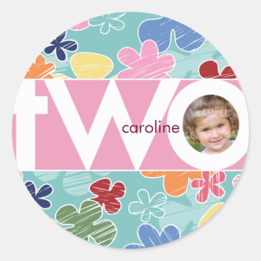 Sketchy Flowers Nummer Twee Sticker (Voorkant)