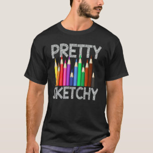 Sketchy Fun Colored Pencils Artiesten T-shirt