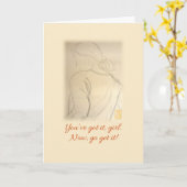 Sketchy Girl Aanmoediging Kaart (Gele Bloem)