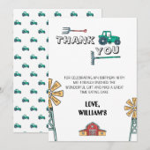 Sketchy Green Tractor Boerderij Verjaardag Dank u Kaart (Voorkant / Achterkant)