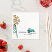 Sketchy Green Tractor Boerderij Windmill Boy Verja Servet (Insitu)