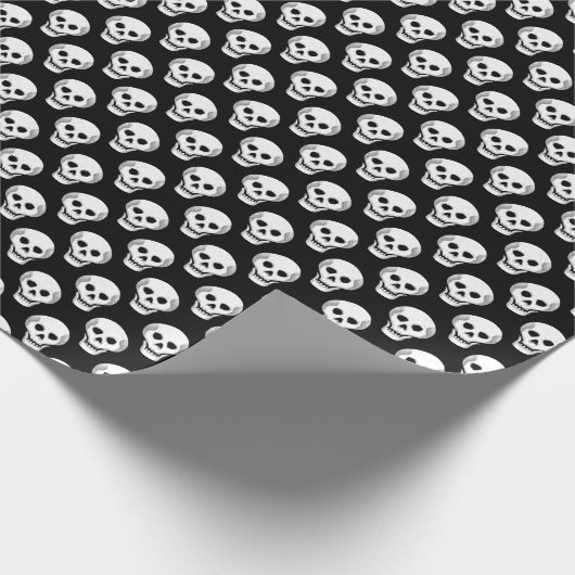Sketchy Halloween Skull Pattern Cadeaupapier (Hoek)