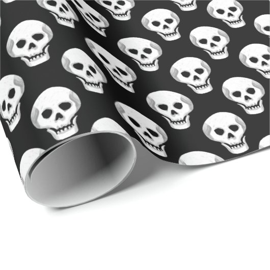 Sketchy Halloween Skull Pattern Cadeaupapier (Rol Hoek)