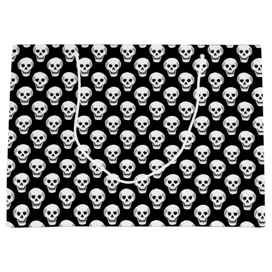 Sketchy Halloween Skull Pattern Groot Cadeauzakje (Voorkant)