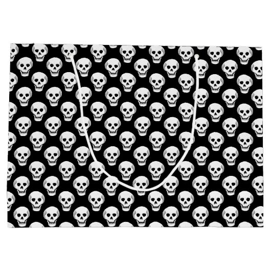 Sketchy Halloween Skull Pattern Groot Cadeauzakje (Achterkant)