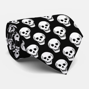 Sketchy Halloween Skull Pattern Stropdas