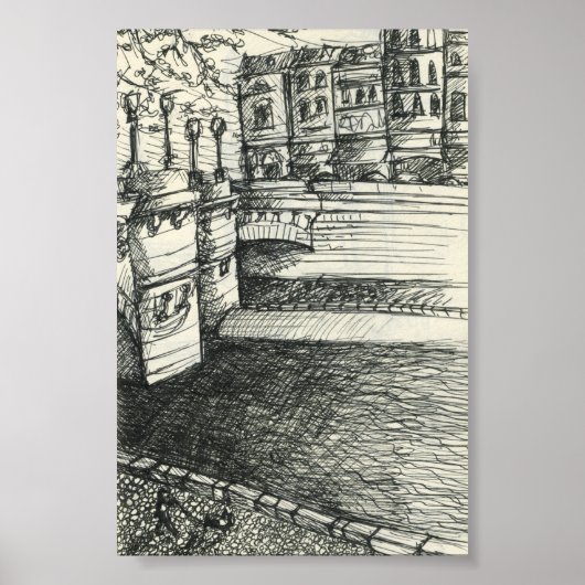 Sketchy in Parijs: De Seine Poster (Voorkant)