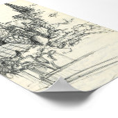 Sketchy in Parijs: Notre Dame Poster (Hoek)