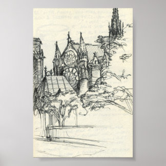 Sketchy in Parijs: Notre Dame Poster