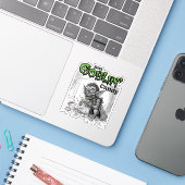 Sketchy Just Goblin’ Snoep Sticker (Laptop met iPhone)