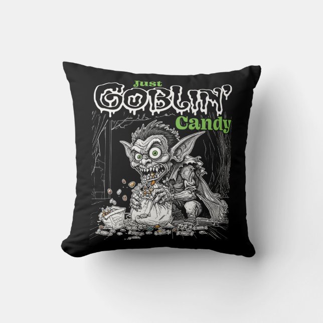 Sketchy Just Goblin’ Snoep voor Darker Items Kussen (Voorkant)