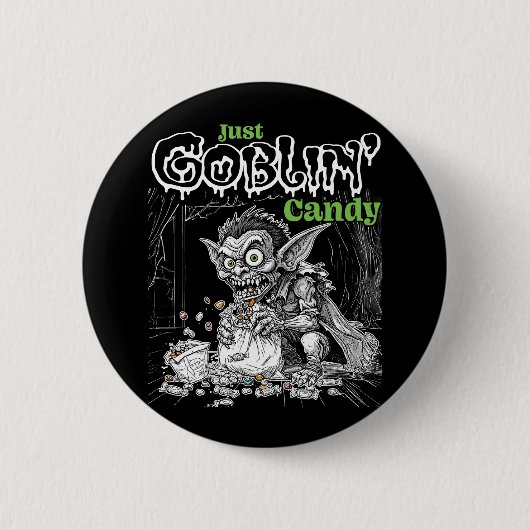 Sketchy Just Goblin’ Snoep voor Darker Items Ronde Button 5,7 Cm (Voorkant)