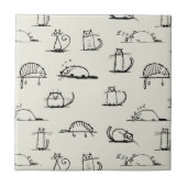 Sketchy-katten Tegeltje (Voorkant)