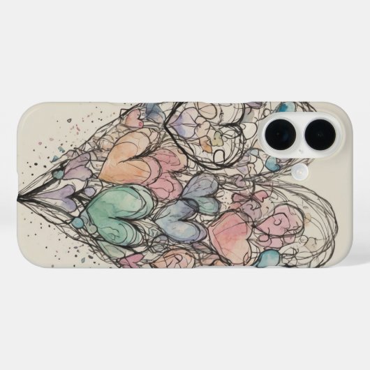 Sketchy Love Hearts Case-Mate iPhone Case (Achterkant (horizontaal))