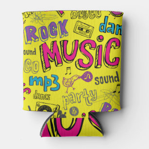 Sketchy Music Doodles Naadloze Achtergrond Blikjeskoeler