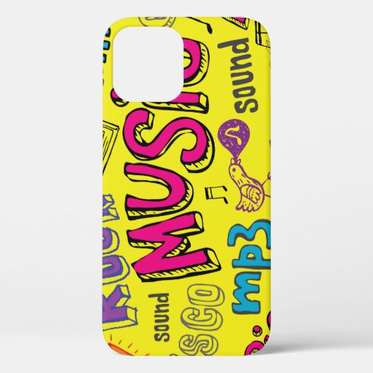 Sketchy Music Doodles Naadloze Achtergrond Case-Mate iPhone Case (Achterkant)