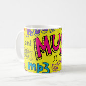 Sketchy Music Doodles Naadloze Achtergrond Koffiemok (Voorkant links)