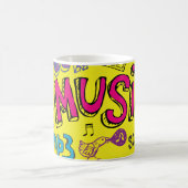 Sketchy Music Doodles Naadloze Achtergrond Koffiemok (Center)