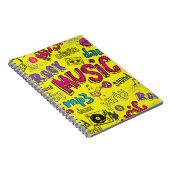 Sketchy Music Doodles Naadloze Achtergrond Notitieboek (Rechterzijde)