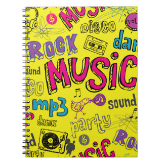 Sketchy Music Doodles Naadloze Achtergrond Notitieboek