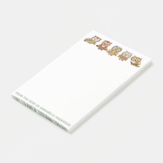 Sketchy Owls personaliseren Post-it® Notes (Schuin)