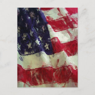 Sketchy Painting Style USA-vlag Briefkaart