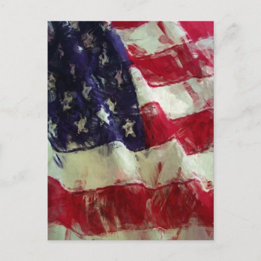 Sketchy Painting Style USA-vlag Briefkaart (Voorkant)