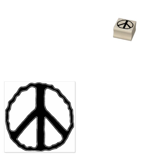 Sketchy Peace Sign Rubberstempel (Gestempeld)