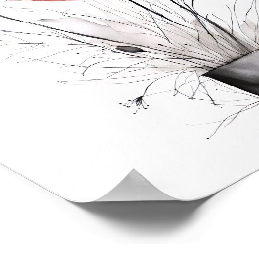 Sketchy Poppy Art Poster (Hoek)