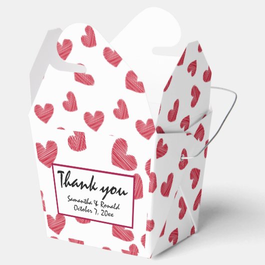 Sketchy Red Heart Weddenbox Bedankdoosjes (Geopend)