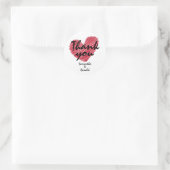 Sketchy Red Heart Weddenschap Hartelijk dank Ronde Sticker (Tas)