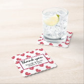 Sketchy Red Heart Wedding Kartonnen Onderzetters (Insitu)