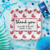 Sketchy Red Heart Wedding Papieren Bordje (Feest)