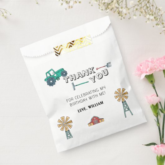 Sketchy Rustic Tractor Boerderij Windmill Boy Verj Bedankzakje (Gezegeld)