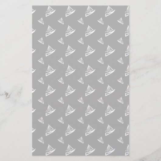 Sketchy Sailboat Pattern Briefpapier (Voorkant)