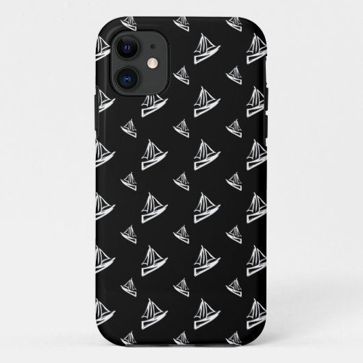 Sketchy Sailboat Pattern Case-Mate iPhone Case (Achterkant)