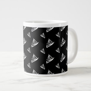 Sketchy Sailboat Pattern Grote Koffiekop